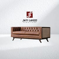 Sofa 3 Seater Warna Coklat Minimalis