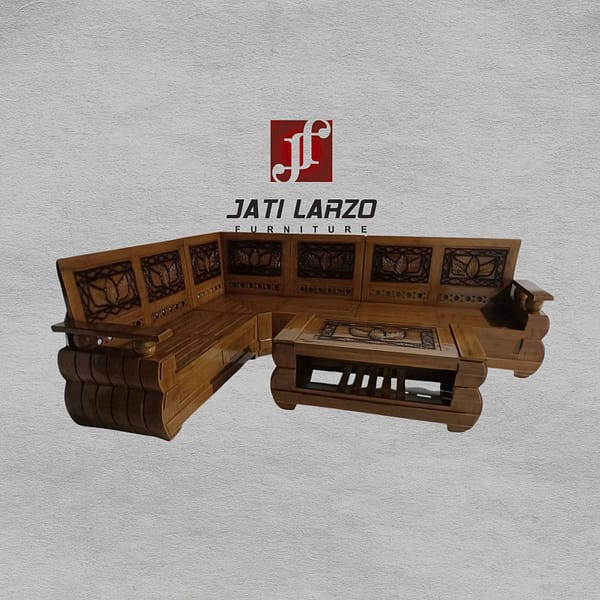 Kursi Tamu Sudut Kayu Jati