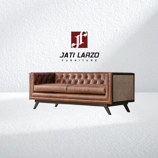 Sofa 3 Seater Warna Coklat Minimalis